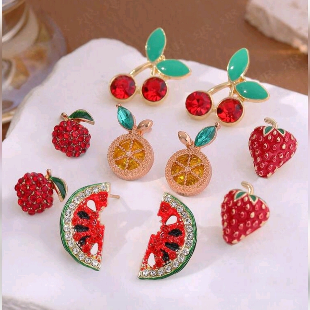 Fruit-Themed Stud Earrings. Your Choice